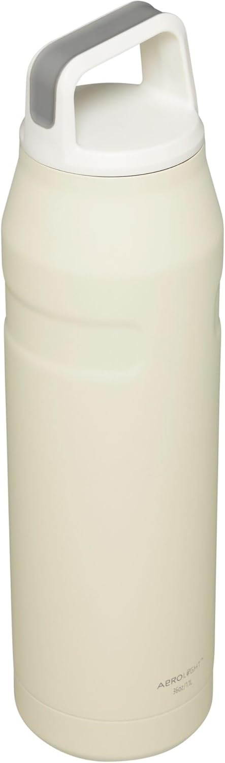 image:imageStanley IceFlow Cap and Carry Water Bottle Wide Mouth Twist Lid Lightweight amp Leakproof for Travel amp Sports Insulated Stainless Steel BPAFreeCream Glimmer