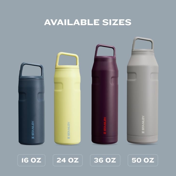 image:imageStanley IceFlow Cap and Carry Water Bottle Wide Mouth Twist Lid Lightweight amp Leakproof for Travel amp Sports Insulated Stainless Steel BPAFreeLapis Glimmer