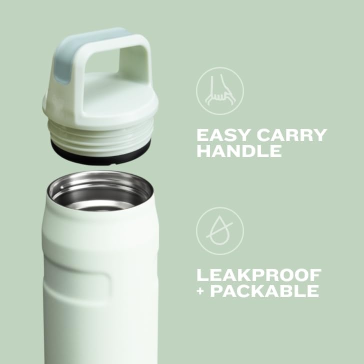 image:imageStanley IceFlow Cap and Carry Water Bottle Wide Mouth Twist Lid Lightweight amp Leakproof for Travel amp Sports Insulated Stainless Steel BPAFreeLapis Glimmer