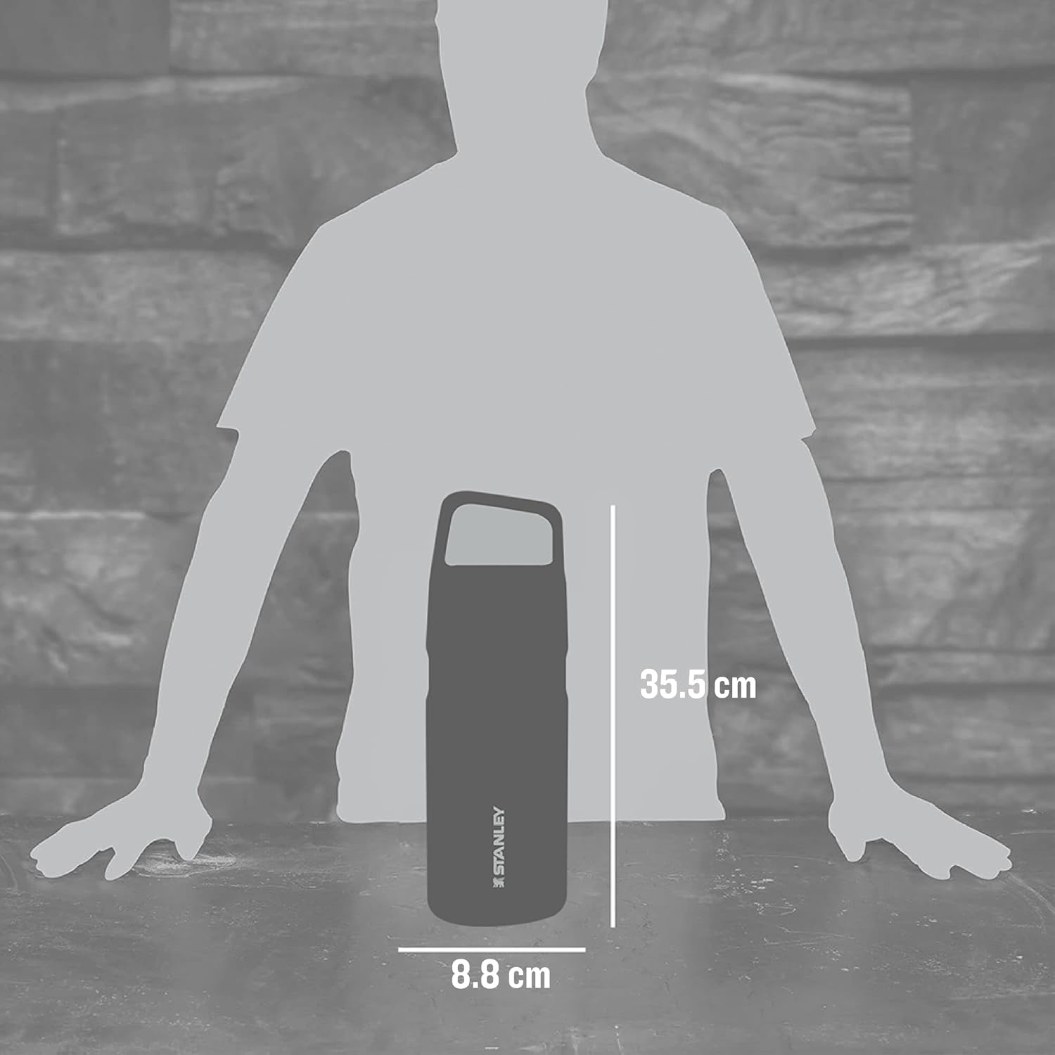 image:imageStanley IceFlow Cap and Carry Water Bottle Wide Mouth Twist Lid Lightweight amp Leakproof for Travel amp Sports Insulated Stainless Steel BPAFreeLapis Glimmer
