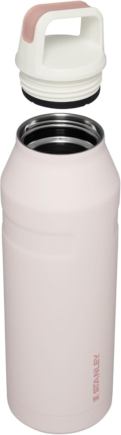 image:imageStanley IceFlow Cap and Carry Water Bottle Wide Mouth Twist Lid Lightweight amp Leakproof for Travel amp Sports Insulated Stainless Steel BPAFreeRose Quartz Glimmer