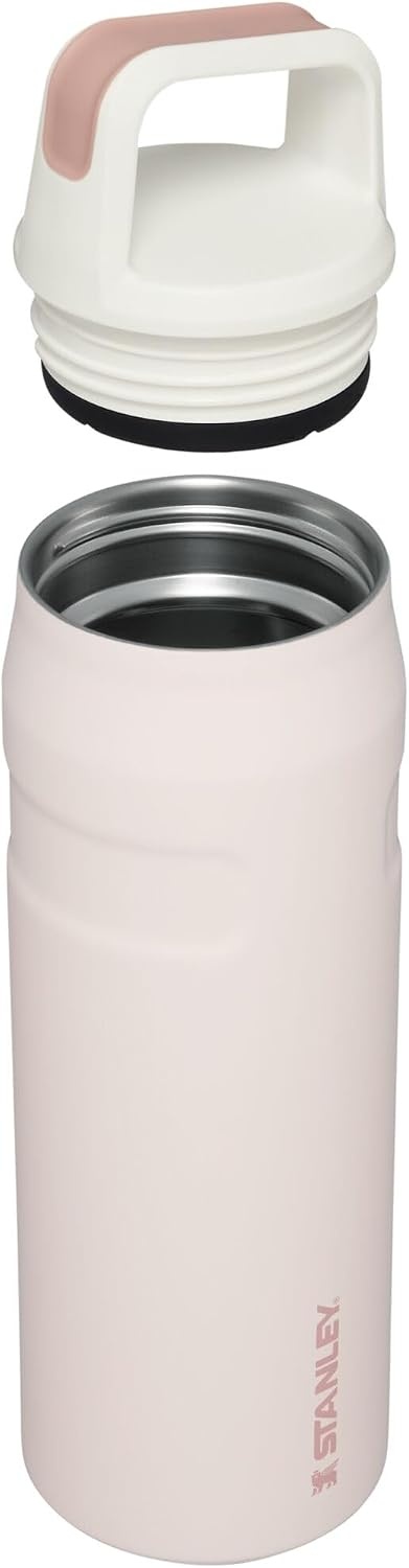 image:imageStanley IceFlow Cap and Carry Water Bottle Wide Mouth Twist Lid Lightweight amp Leakproof for Travel amp Sports Insulated Stainless Steel BPAFreeRose Quartz Glimmer