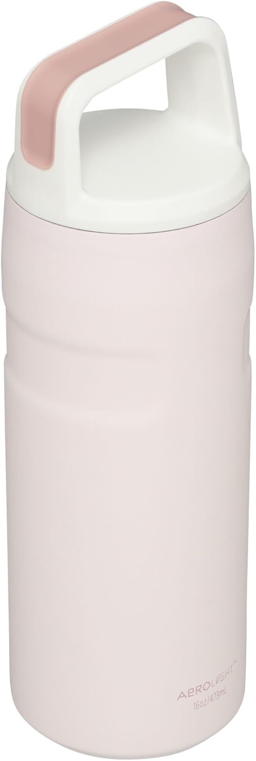 image:imageStanley IceFlow Cap and Carry Water Bottle Wide Mouth Twist Lid Lightweight amp Leakproof for Travel amp Sports Insulated Stainless Steel BPAFreeRose Quartz Glimmer
