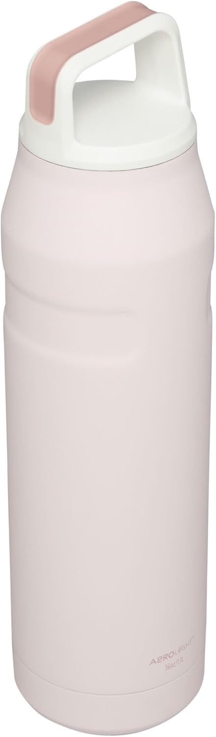 image:imageStanley IceFlow Cap and Carry Water Bottle Wide Mouth Twist Lid Lightweight amp Leakproof for Travel amp Sports Insulated Stainless Steel BPAFreeRose Quartz Glimmer