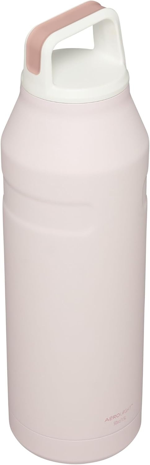 image:imageStanley IceFlow Cap and Carry Water Bottle Wide Mouth Twist Lid Lightweight amp Leakproof for Travel amp Sports Insulated Stainless Steel BPAFreeRose Quartz Glimmer