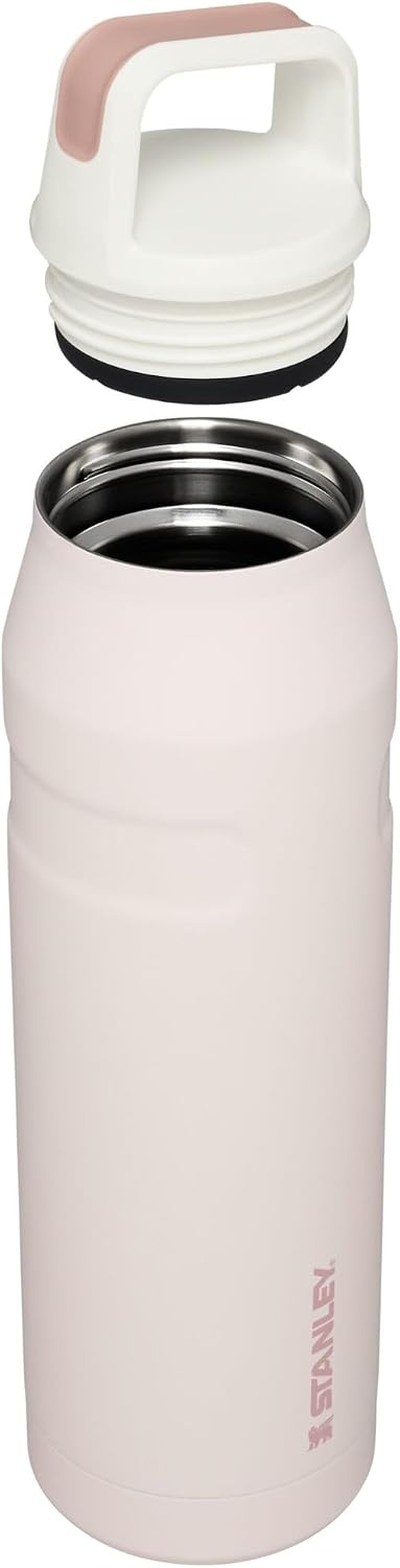 image:imageStanley IceFlow Cap and Carry Water Bottle Wide Mouth Twist Lid Lightweight amp Leakproof for Travel amp Sports Insulated Stainless Steel BPAFreeRose Quartz Glimmer