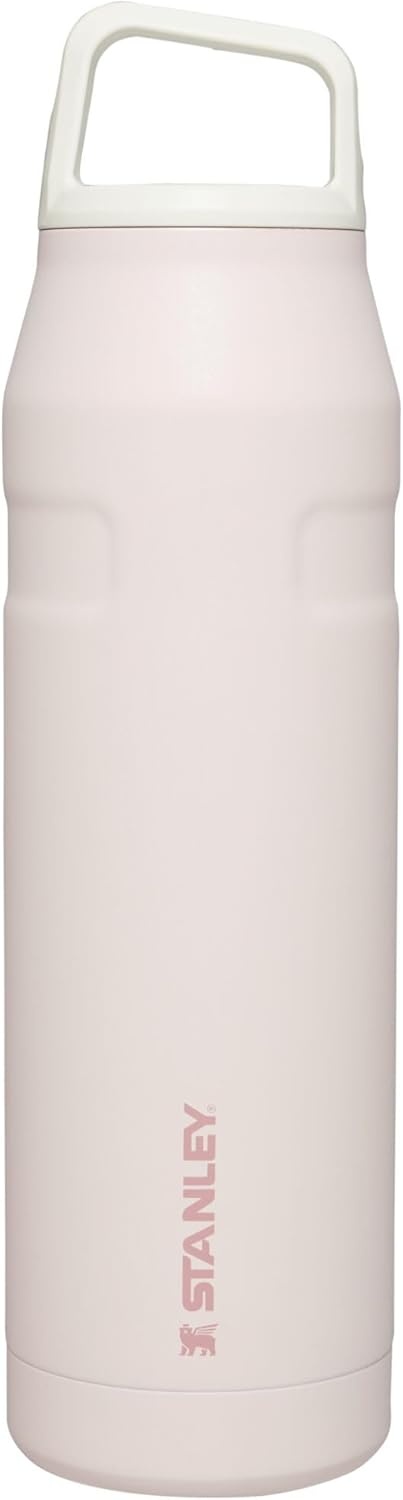 image:imageStanley IceFlow Cap and Carry Water Bottle Wide Mouth Twist Lid Lightweight amp Leakproof for Travel amp Sports Insulated Stainless Steel BPAFreeRose Quartz Glimmer