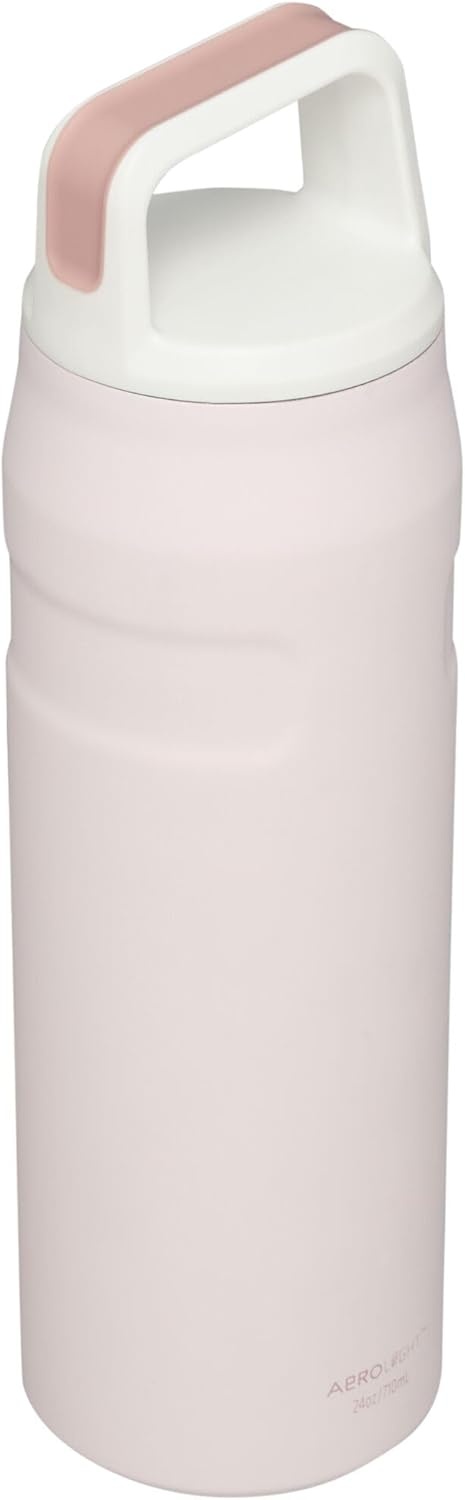 image:imageStanley IceFlow Cap and Carry Water Bottle Wide Mouth Twist Lid Lightweight amp Leakproof for Travel amp Sports Insulated Stainless Steel BPAFreeRose Quartz Glimmer