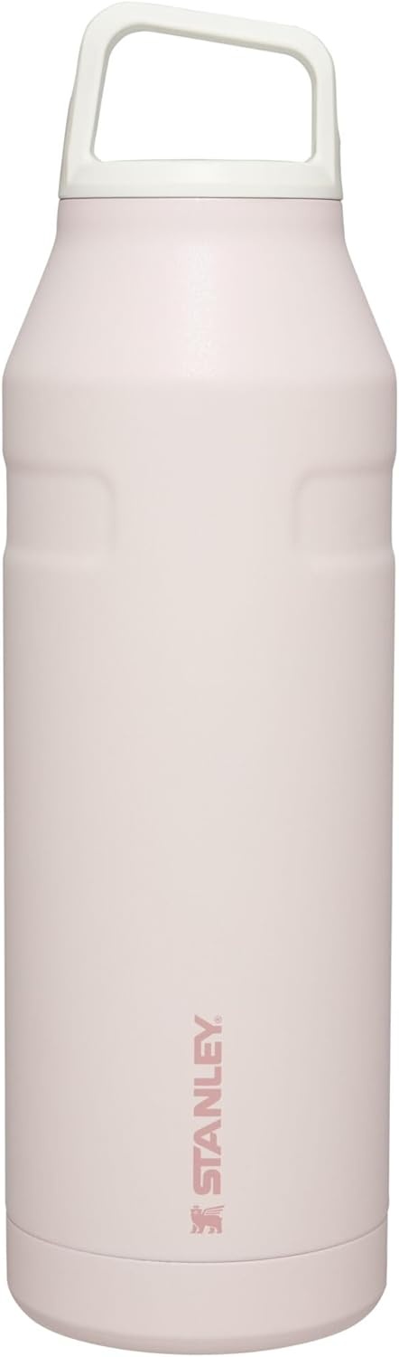 image:imageStanley IceFlow Cap and Carry Water Bottle Wide Mouth Twist Lid Lightweight amp Leakproof for Travel amp Sports Insulated Stainless Steel BPAFreeRose Quartz Glimmer