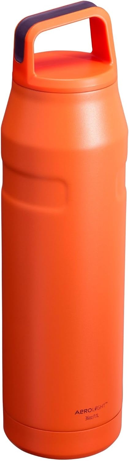 image:imageStanley IceFlow Cap and Carry Water Bottle Wide Mouth Twist Lid Lightweight amp Leakproof for Travel amp Sports Insulated Stainless Steel BPAFreeTigerlily Plum