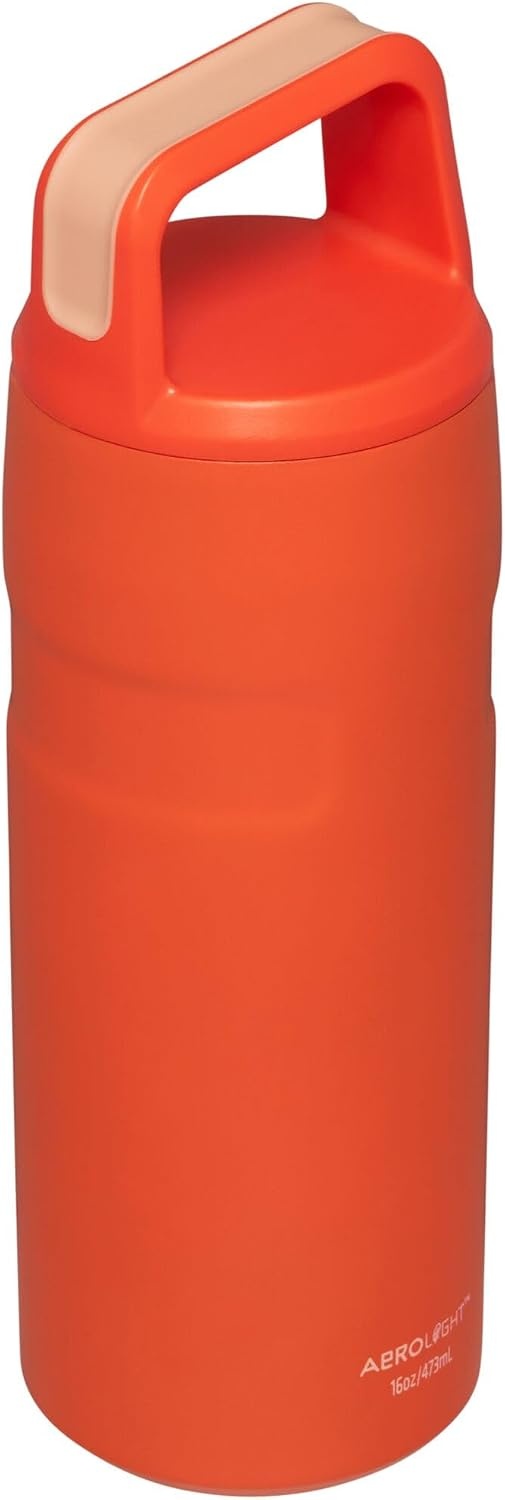 image:imageStanley IceFlow Cap and Carry Water Bottle Wide Mouth Twist Lid Lightweight amp Leakproof for Travel amp Sports Insulated Stainless Steel BPAFreeTigerlily