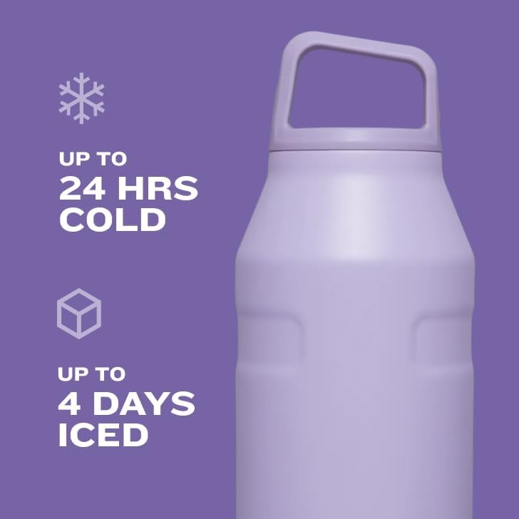 image:imageStanley IceFlow Cap and Carry Water Bottle Wide Mouth Twist Lid Lightweight amp Leakproof for Travel amp Sports Insulated Stainless Steel BPAFreeTigerlily Plum