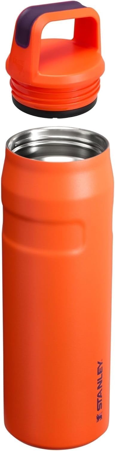 image:imageStanley IceFlow Cap and Carry Water Bottle Wide Mouth Twist Lid Lightweight amp Leakproof for Travel amp Sports Insulated Stainless Steel BPAFreeTigerlily Plum