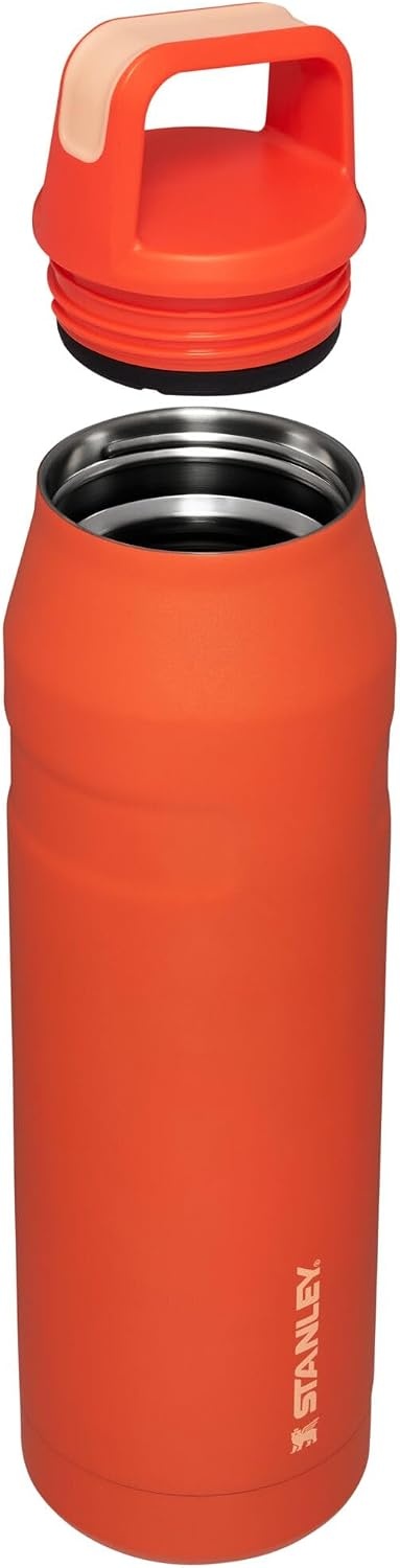 image:imageStanley IceFlow Cap and Carry Water Bottle Wide Mouth Twist Lid Lightweight amp Leakproof for Travel amp Sports Insulated Stainless Steel BPAFreeTigerlily