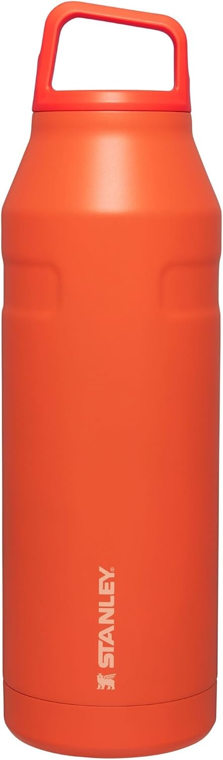 image:imageStanley IceFlow Cap and Carry Water Bottle Wide Mouth Twist Lid Lightweight amp Leakproof for Travel amp Sports Insulated Stainless Steel BPAFreeTigerlily
