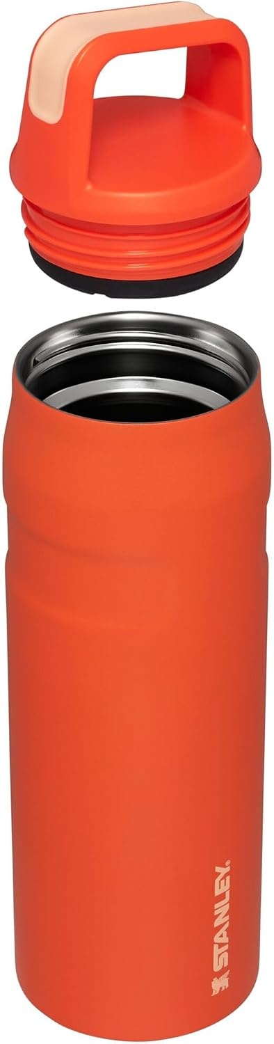 image:imageStanley IceFlow Cap and Carry Water Bottle Wide Mouth Twist Lid Lightweight amp Leakproof for Travel amp Sports Insulated Stainless Steel BPAFreeTigerlily