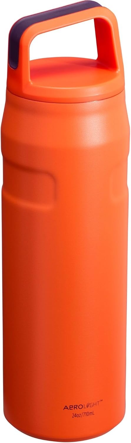 image:imageStanley IceFlow Cap and Carry Water Bottle Wide Mouth Twist Lid Lightweight amp Leakproof for Travel amp Sports Insulated Stainless Steel BPAFreeTigerlily Plum