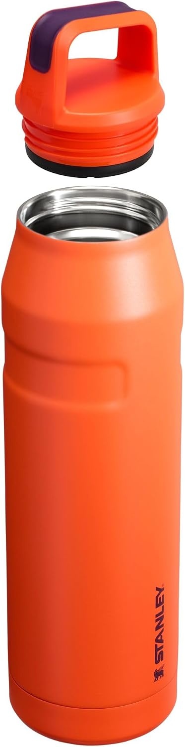 image:imageStanley IceFlow Cap and Carry Water Bottle Wide Mouth Twist Lid Lightweight amp Leakproof for Travel amp Sports Insulated Stainless Steel BPAFreeTigerlily Plum