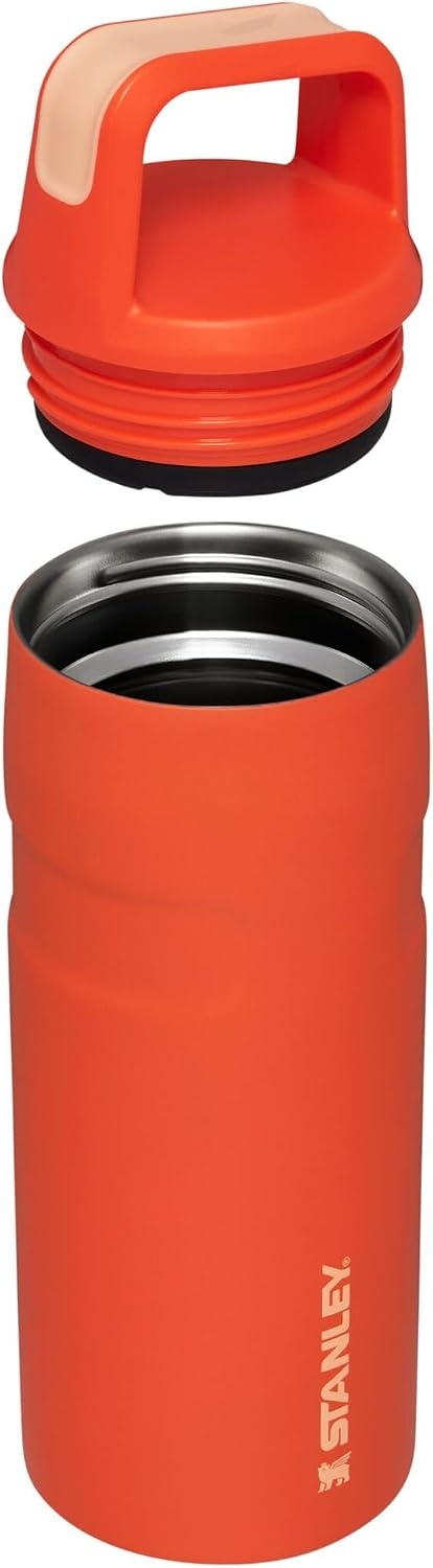 image:imageStanley IceFlow Cap and Carry Water Bottle Wide Mouth Twist Lid Lightweight amp Leakproof for Travel amp Sports Insulated Stainless Steel BPAFreeTigerlily
