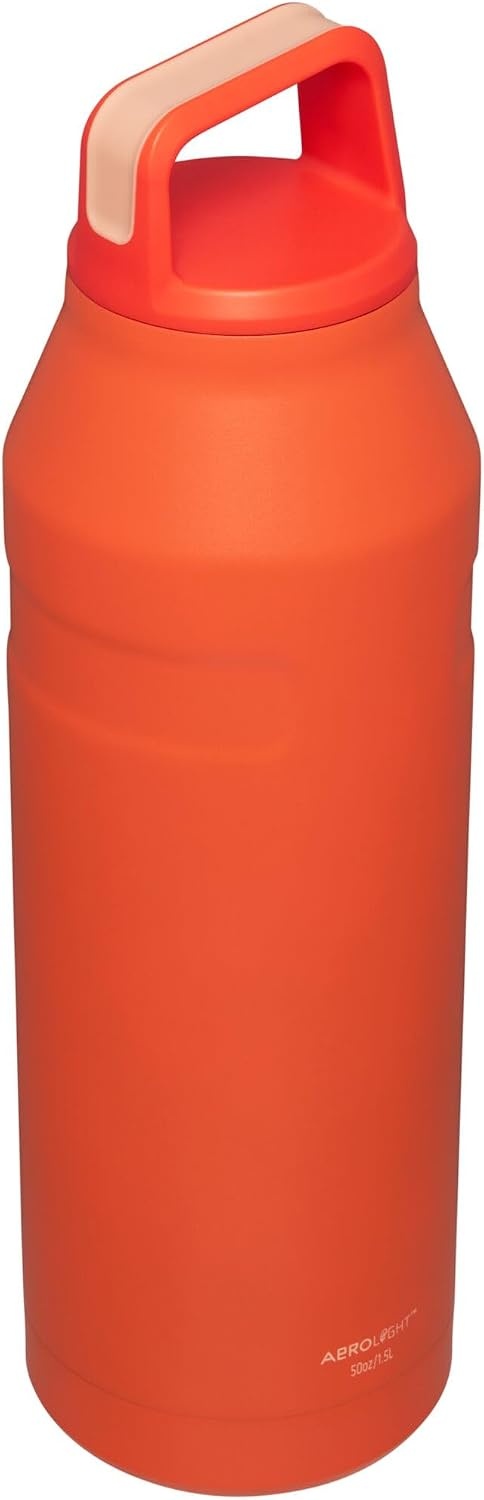 image:imageStanley IceFlow Cap and Carry Water Bottle Wide Mouth Twist Lid Lightweight amp Leakproof for Travel amp Sports Insulated Stainless Steel BPAFreeTigerlily
