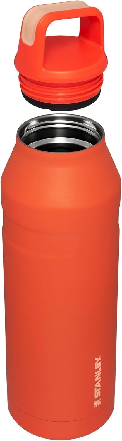image:imageStanley IceFlow Cap and Carry Water Bottle Wide Mouth Twist Lid Lightweight amp Leakproof for Travel amp Sports Insulated Stainless Steel BPAFreeTigerlily