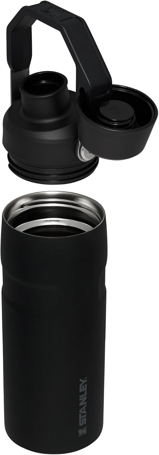 image:imageStanley IceFlow Fast Flow Water Bottle 24 oz Angled Spout Lid Lightweight and Leakproof for Travel and Sports Insulated Stainless Steel BPAFree TigerlilyBlack