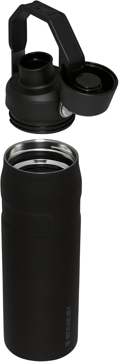 image:imageStanley IceFlow Fast Flow Water Bottle 24 oz Angled Spout Lid Lightweight and Leakproof for Travel and Sports Insulated Stainless Steel BPAFree TigerlilyBlack