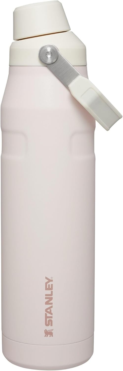 image:imageStanley IceFlow Fast Flow Water Bottle 24 oz Angled Spout Lid Lightweight and Leakproof for Travel and Sports Insulated Stainless Steel BPAFree TigerlilyRose Quartz Glimmer