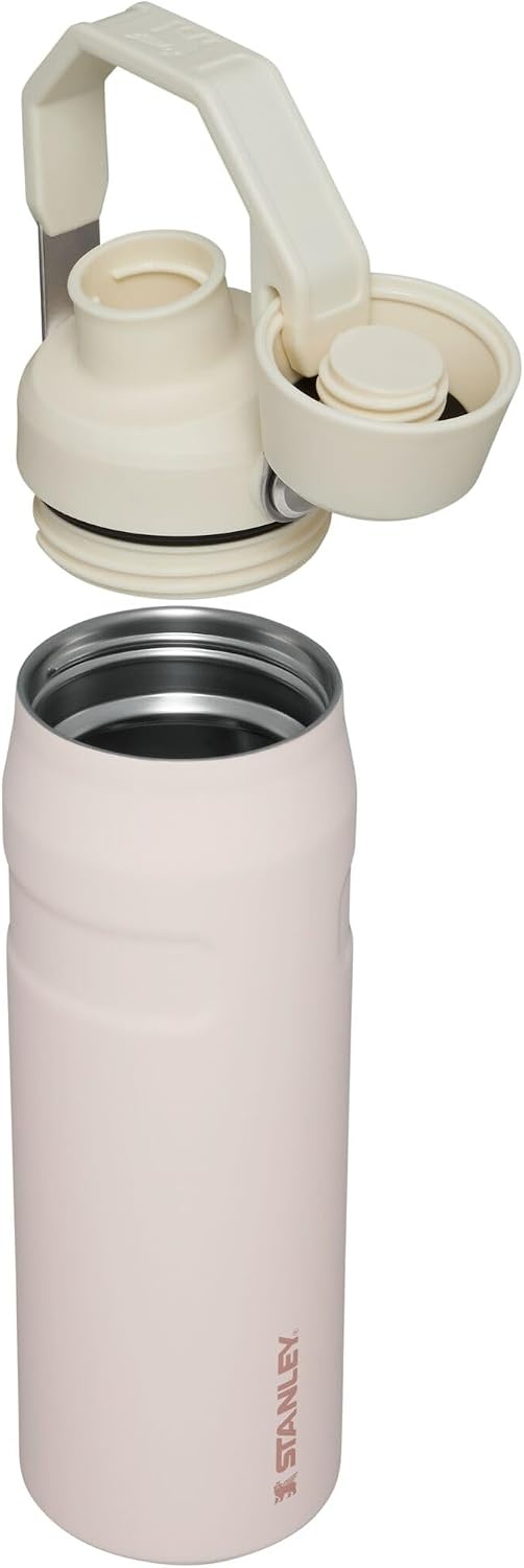 image:imageStanley IceFlow Fast Flow Water Bottle 24 oz Angled Spout Lid Lightweight and Leakproof for Travel and Sports Insulated Stainless Steel BPAFree TigerlilyRose Quartz Glimmer