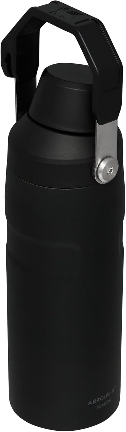 image:imageStanley IceFlow Fast Flow Water Bottle 24 oz Angled Spout Lid Lightweight and Leakproof for Travel and Sports Insulated Stainless Steel BPAFree TigerlilyBlack