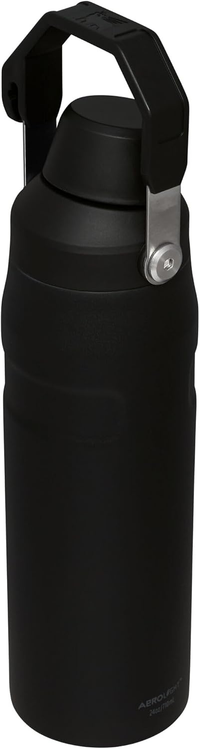 image:imageStanley IceFlow Fast Flow Water Bottle 24 oz Angled Spout Lid Lightweight and Leakproof for Travel and Sports Insulated Stainless Steel BPAFree TigerlilyBlack