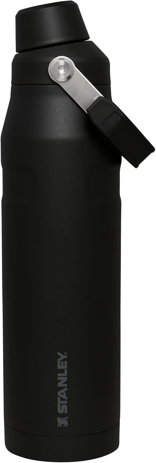 image:imageStanley IceFlow Fast Flow Water Bottle 24 oz Angled Spout Lid Lightweight and Leakproof for Travel and Sports Insulated Stainless Steel BPAFree TigerlilyBlack