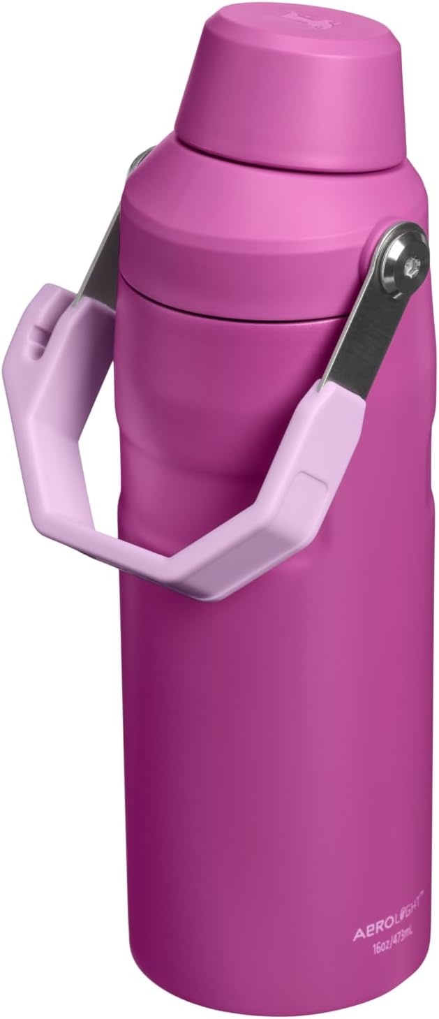 image:imageStanley IceFlow Fast Flow Water Bottle 24 oz Angled Spout Lid Lightweight and Leakproof for Travel and Sports Insulated Stainless Steel BPAFree TigerlilyDark Blossom