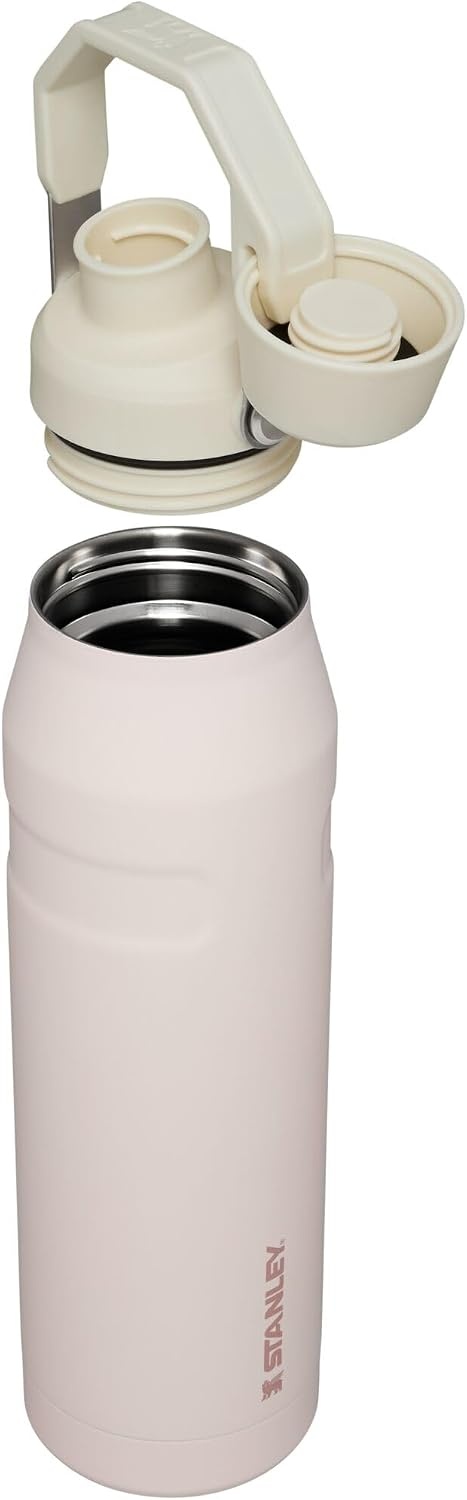image:imageStanley IceFlow Fast Flow Water Bottle 24 oz Angled Spout Lid Lightweight and Leakproof for Travel and Sports Insulated Stainless Steel BPAFree TigerlilyRose Quartz Glimmer