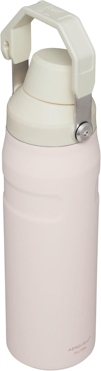 image:imageStanley IceFlow Fast Flow Water Bottle 24 oz Angled Spout Lid Lightweight and Leakproof for Travel and Sports Insulated Stainless Steel BPAFree TigerlilyRose Quartz Glimmer