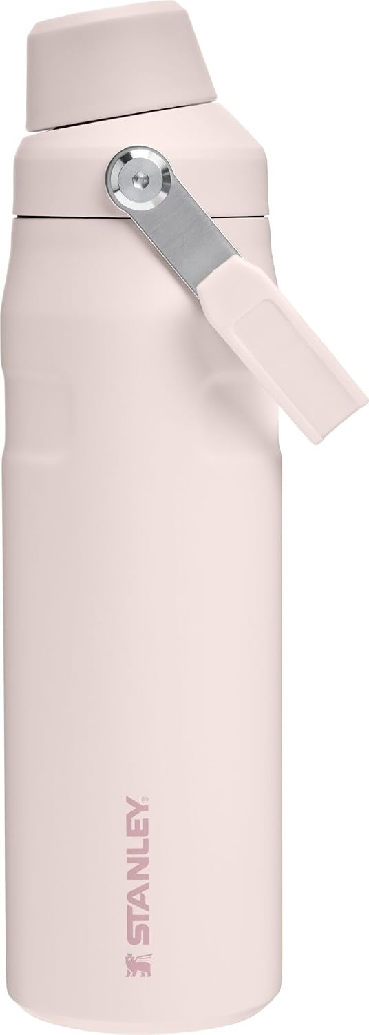 image:imageStanley IceFlow Fast Flow Water Bottle 24 oz Angled Spout Lid Lightweight and Leakproof for Travel and Sports Insulated Stainless Steel BPAFree TigerlilyRose Quartz