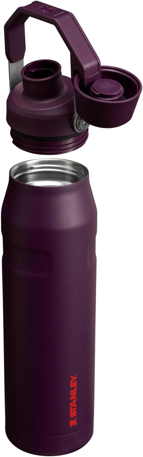 image:imageStanley IceFlow Fast Flow Water Bottle 24 oz Angled Spout Lid Lightweight and Leakproof for Travel and Sports Insulated Stainless Steel BPAFree TigerlilyPlum