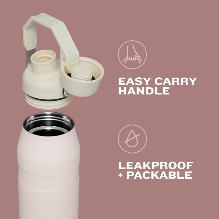 image:imageStanley IceFlow Fast Flow Water Bottle 24 oz Angled Spout Lid Lightweight and Leakproof for Travel and Sports Insulated Stainless Steel BPAFree TigerlilyLavender