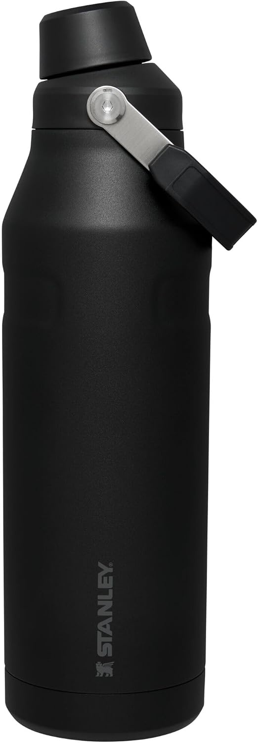 image:imageStanley IceFlow Fast Flow Water Bottle 24 oz Angled Spout Lid Lightweight and Leakproof for Travel and Sports Insulated Stainless Steel BPAFree TigerlilyBlack