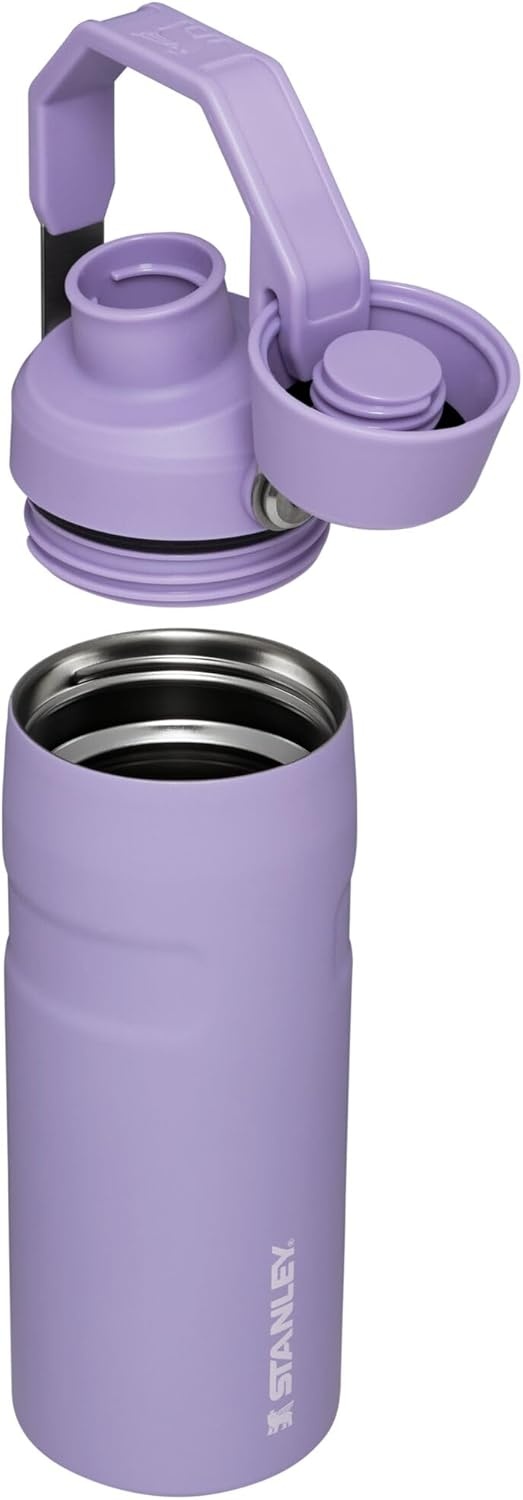 image:imageStanley IceFlow Fast Flow Water Bottle 24 oz Angled Spout Lid Lightweight and Leakproof for Travel and Sports Insulated Stainless Steel BPAFree TigerlilyLavender
