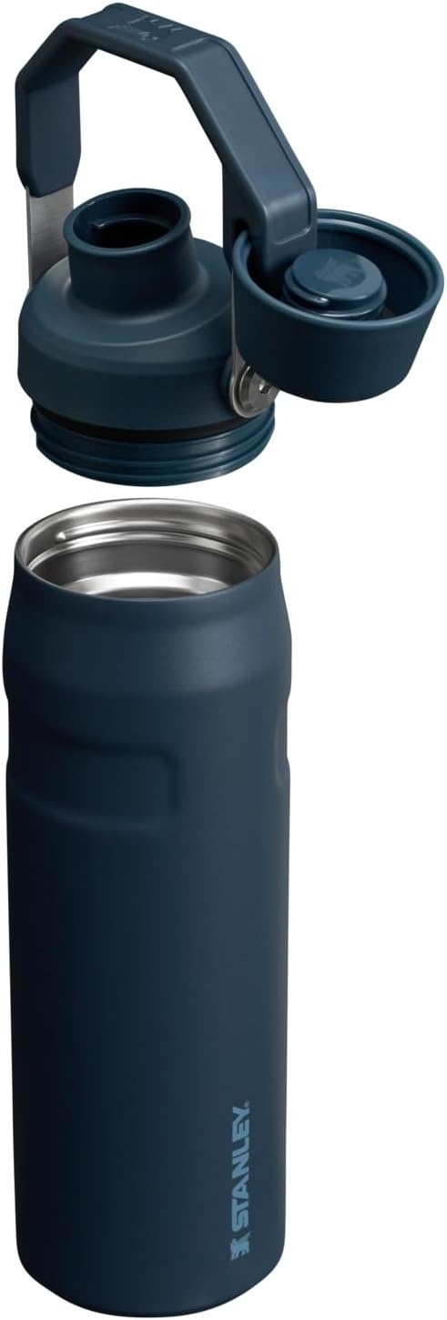 image:imageStanley IceFlow Fast Flow Water Bottle 24 oz Angled Spout Lid Lightweight and Leakproof for Travel and Sports Insulated Stainless Steel BPAFree TigerlilyNavy