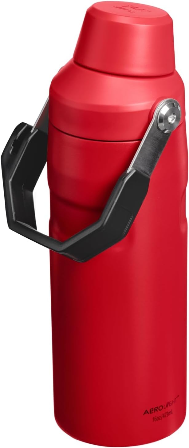 image:imageStanley IceFlow Fast Flow Water Bottle 24 oz Angled Spout Lid Lightweight and Leakproof for Travel and Sports Insulated Stainless Steel BPAFree TigerlilyChili Black
