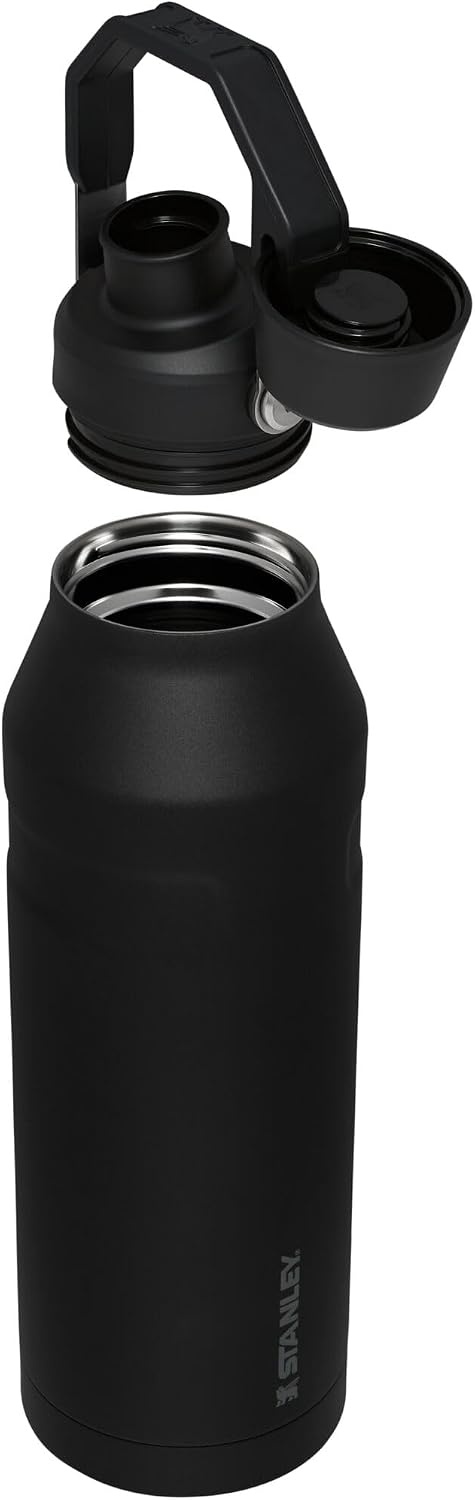 image:imageStanley IceFlow Fast Flow Water Bottle 24 oz Angled Spout Lid Lightweight and Leakproof for Travel and Sports Insulated Stainless Steel BPAFree TigerlilyBlack