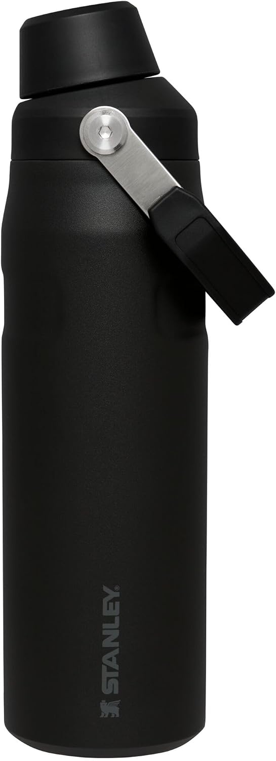 image:imageStanley IceFlow Fast Flow Water Bottle 24 oz Angled Spout Lid Lightweight and Leakproof for Travel and Sports Insulated Stainless Steel BPAFree TigerlilyBlack