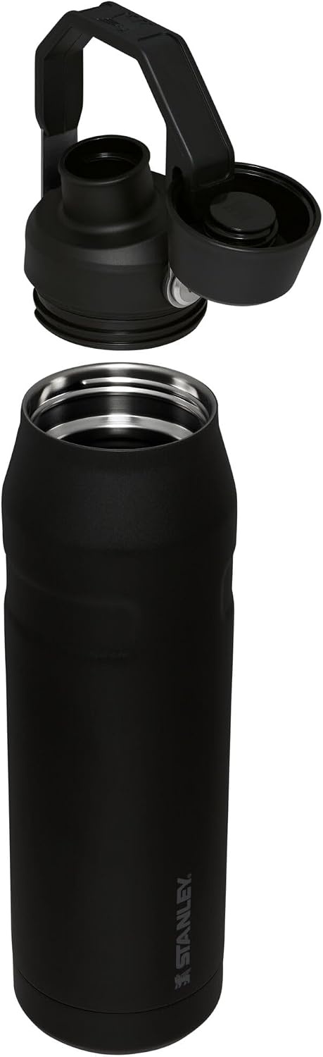 image:imageStanley IceFlow Fast Flow Water Bottle 24 oz Angled Spout Lid Lightweight and Leakproof for Travel and Sports Insulated Stainless Steel BPAFree TigerlilyBlack