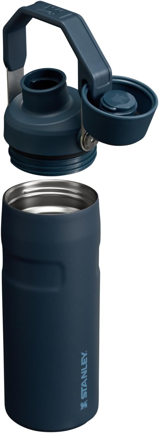 image:imageStanley IceFlow Fast Flow Water Bottle 24 oz Angled Spout Lid Lightweight and Leakproof for Travel and Sports Insulated Stainless Steel BPAFree TigerlilyNavy