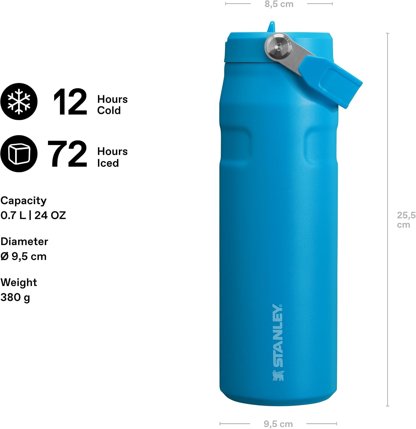 image:imageStanley IceFlow Flip Straw 20 Water Bottle 36 OZ BuiltIn Straw with Larger Opening Lightweight amp LeakResistant Insulated Stainless Steel BPAFree Tigerlily PlumAzure