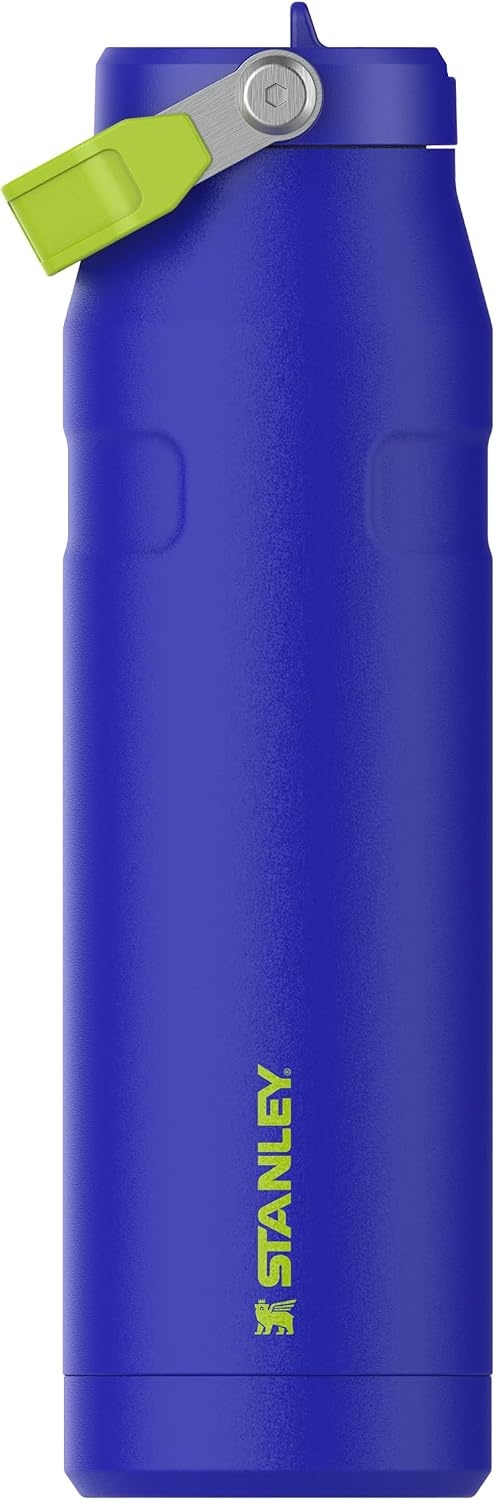 image:imageStanley IceFlow Flip Straw 20 Water Bottle 36 OZ BuiltIn Straw with Larger Opening Lightweight amp LeakResistant Insulated Stainless Steel BPAFree Tigerlily PlumCobalt Chartreuse