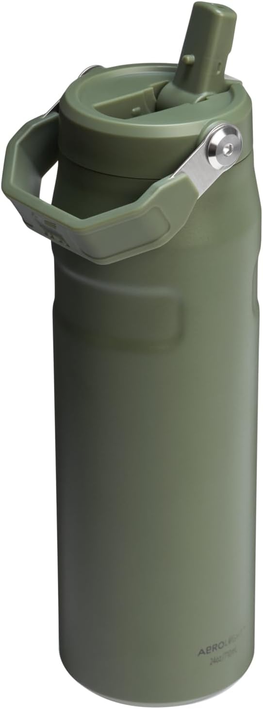 image:imageStanley IceFlow Flip Straw 20 Water Bottle 36 OZ BuiltIn Straw with Larger Opening Lightweight amp LeakResistant Insulated Stainless Steel BPAFree Tigerlily PlumDried Pine