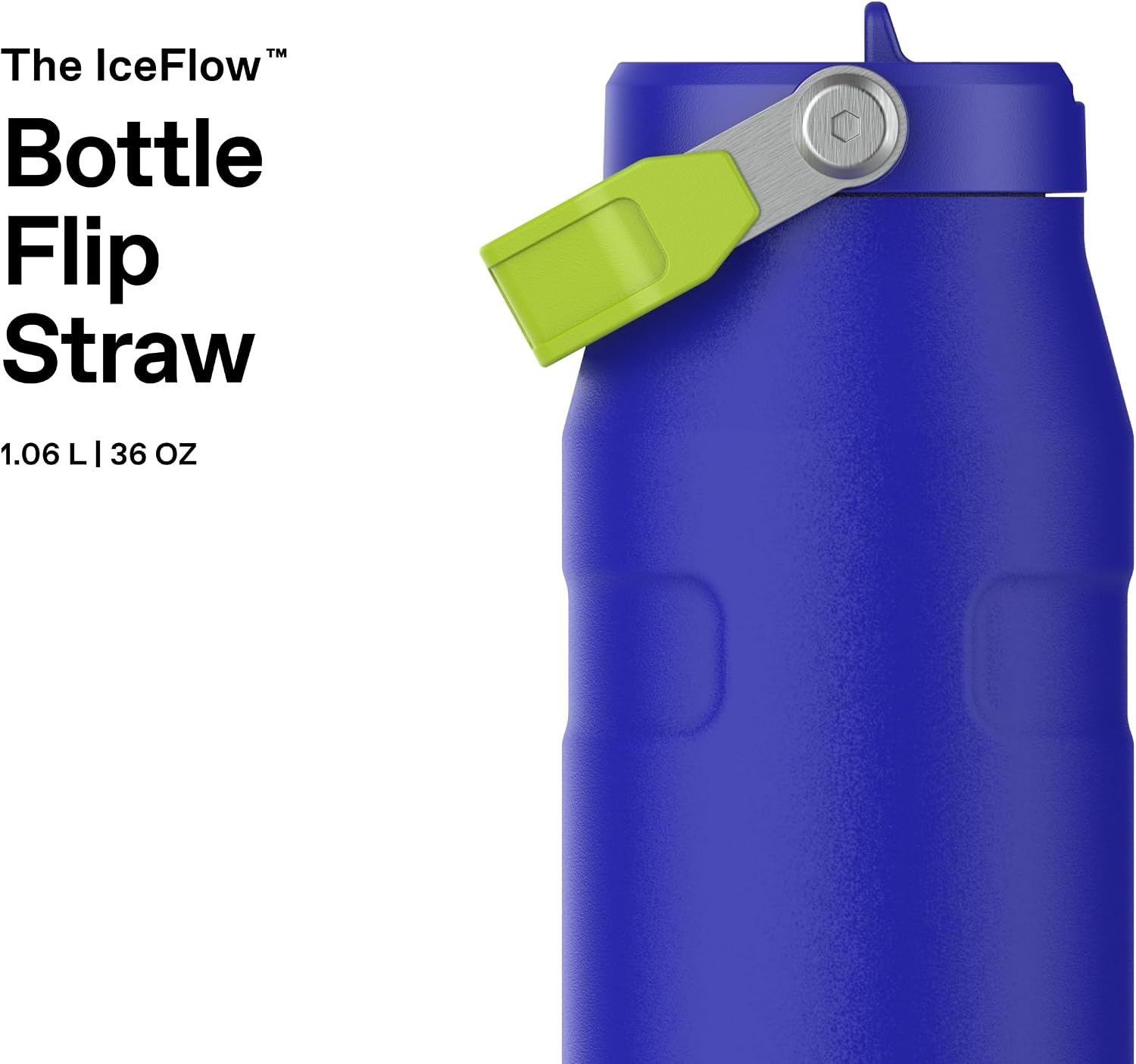 image:imageStanley IceFlow Flip Straw 20 Water Bottle 36 OZ BuiltIn Straw with Larger Opening Lightweight amp LeakResistant Insulated Stainless Steel BPAFree Tigerlily PlumCobalt Chartreuse